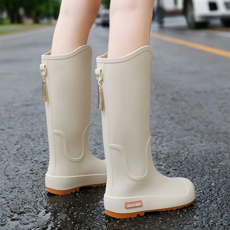 高筒雨鞋女款2026新款外穿雨靴加绒保暖水鞋下雨天穿的鞋长筒胶鞋