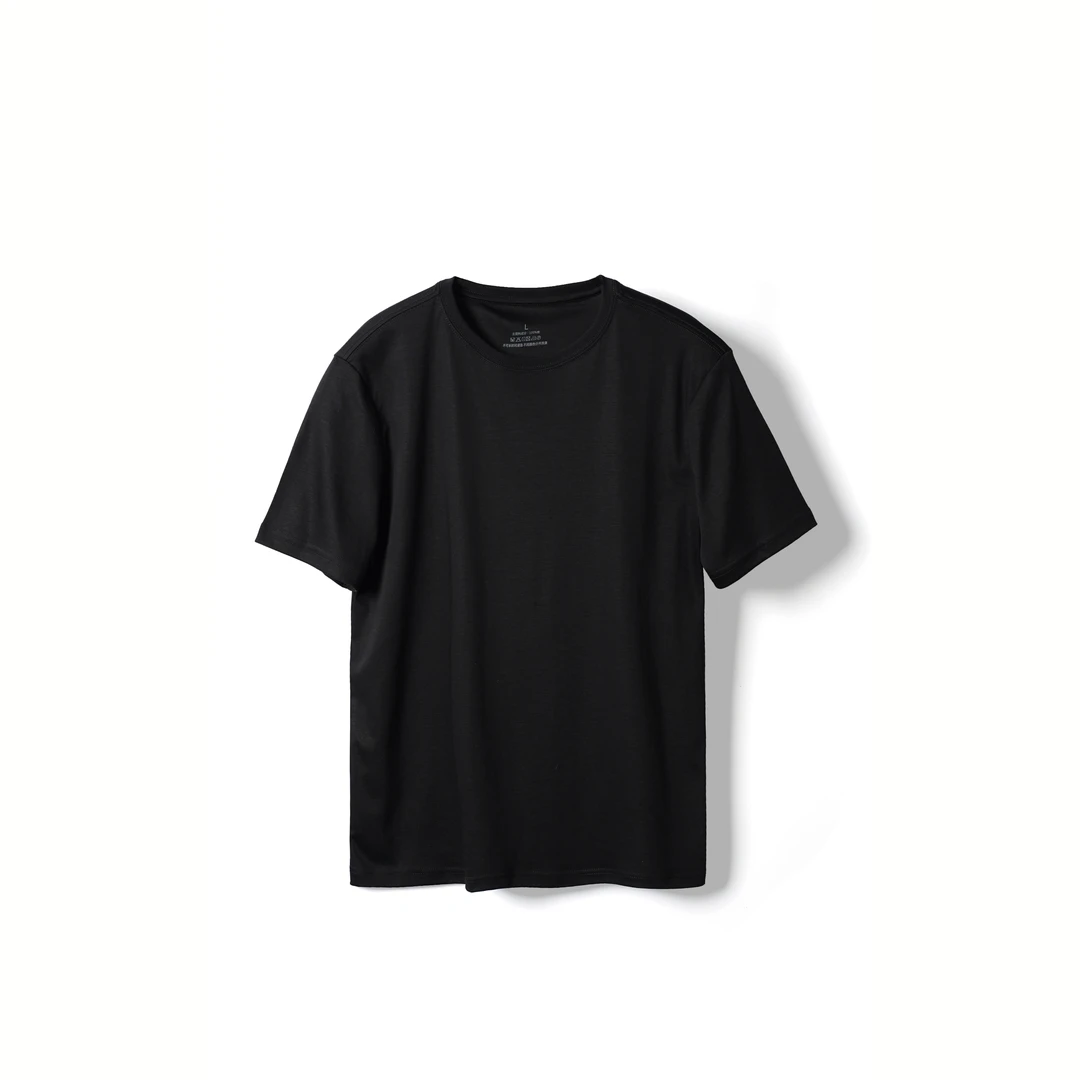 女士纯棉高支水柔棉液氨工艺长绒棉净版T恤