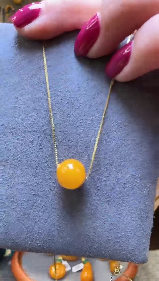 【闪购商品】蜜蜡吊坠(赠链)18K金镶嵌A037蜜蜡吊坠