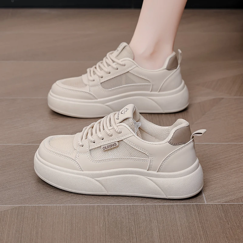 爆款网面小白鞋女2024年夏季新款透气百搭休闲板鞋春季白鞋 WZ
