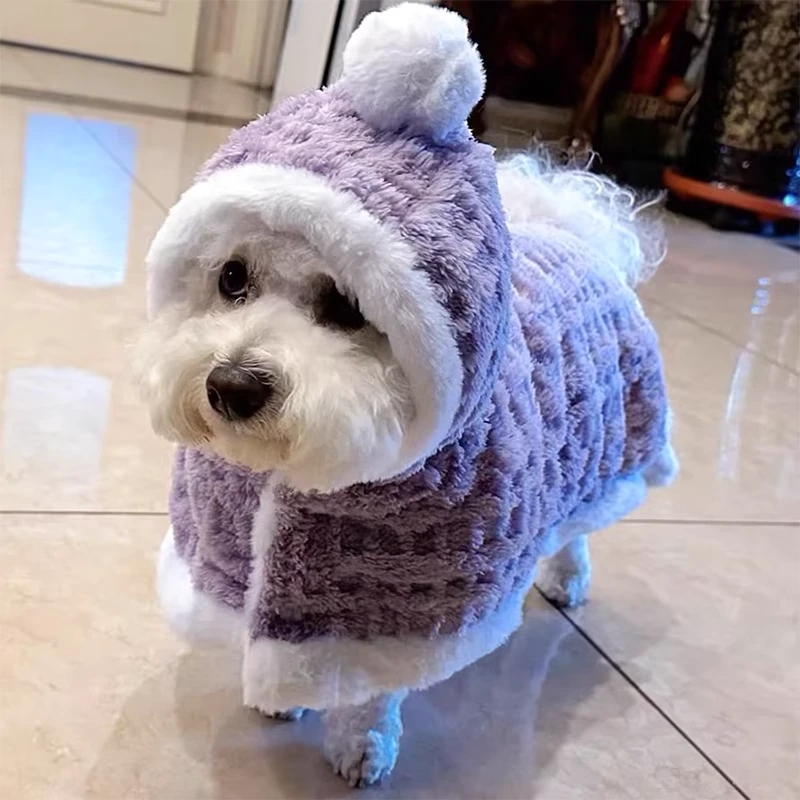 狗狗衣服睡觉毯子比熊泰迪秋冬保暖被子猫咪披风毛毯加绒斗篷睡袍