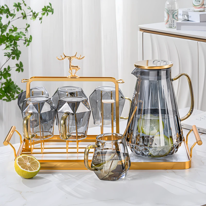 耐高温家用玻璃杯套装客厅茶杯水杯大容量办公室待客喝水杯子创意