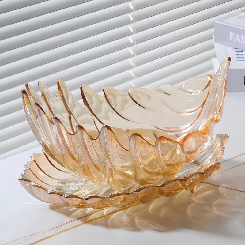 欧式现代创意玻璃水果盘客厅家用大号果盘茶几零食盘网红糖果盘