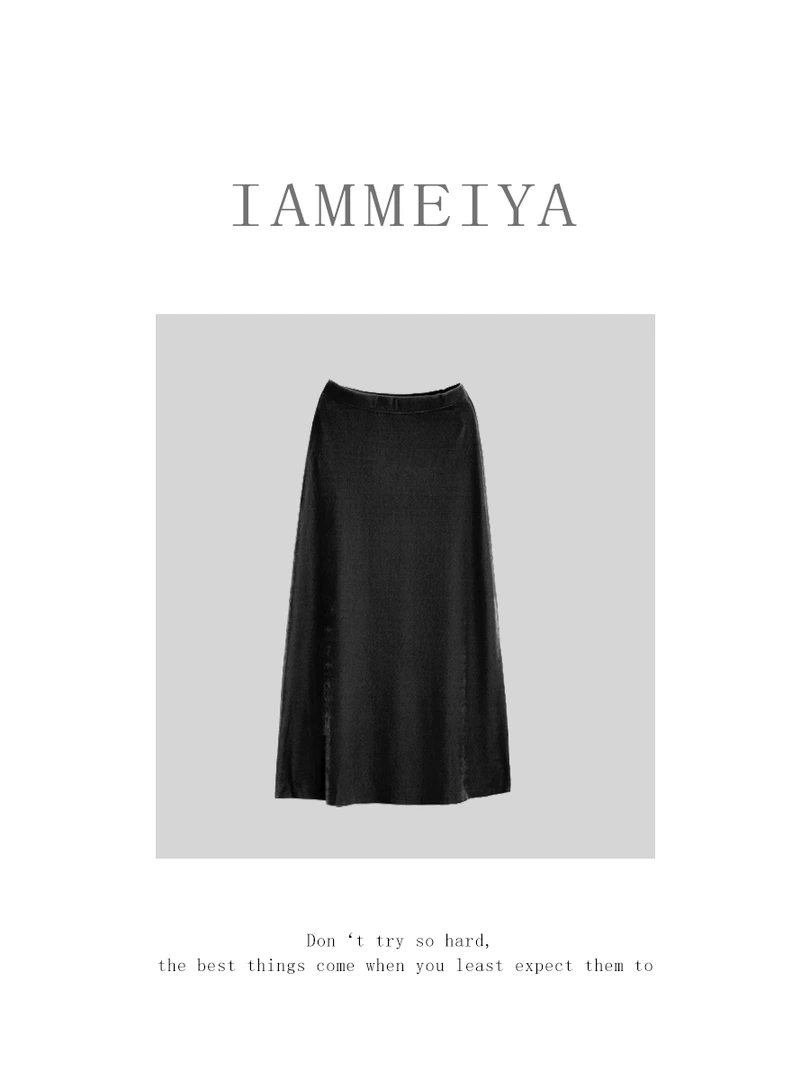 ［IAMMEIYA］-大骨架穿搭 厚款丝绒半裙7850