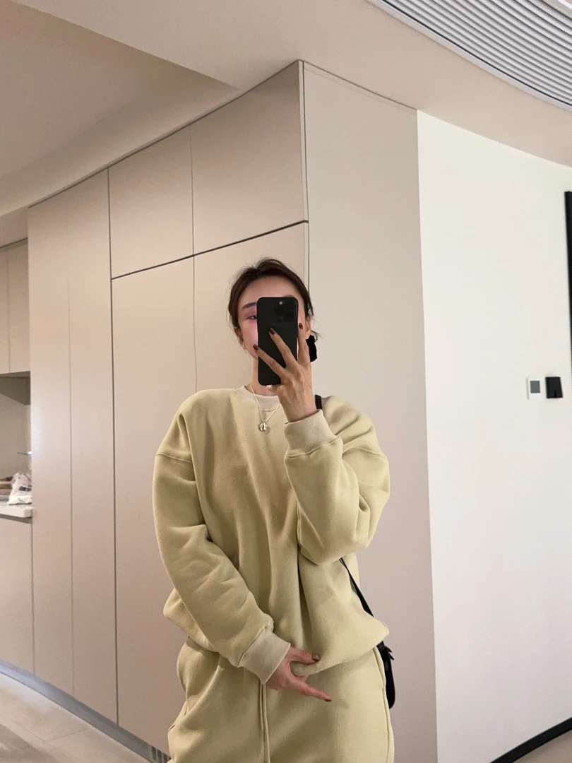 ［IAMMEIYA］-大骨架穿搭 加绒圆领卫衣629723