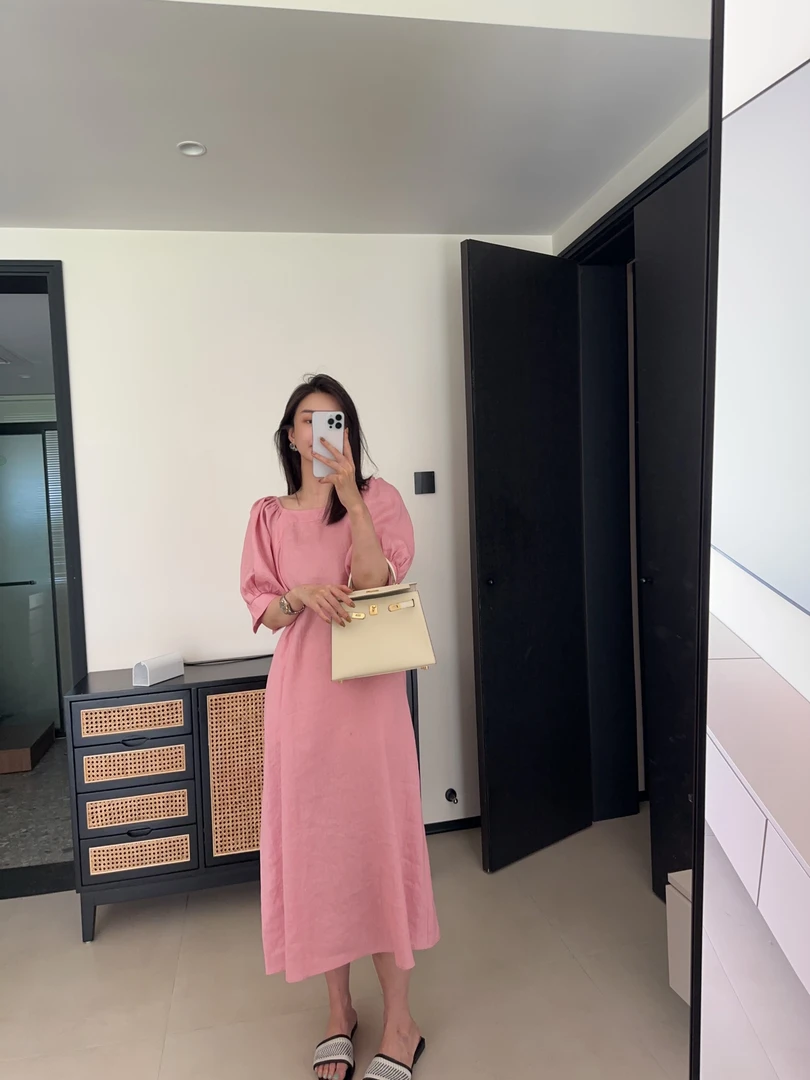 ［IAMMEIYA］-春野麻料连衣裙5047