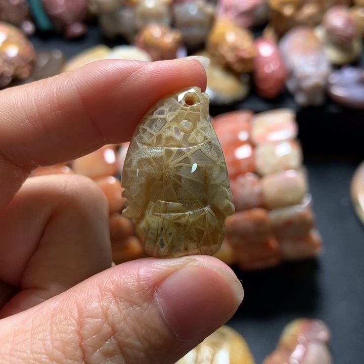 硅化珊瑚（珊瑚玉）颈饰未镶嵌