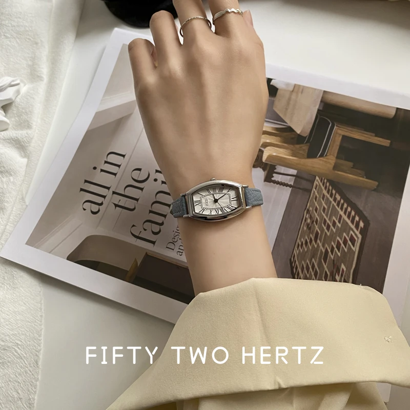 【52赫兹】酒桶形简约复古小众高级感通勤细带防水轻奢高档手表女