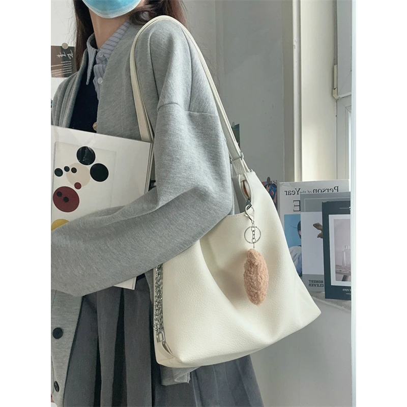 NINEINK小众质感包包单肩包2024新款简约百搭大容量双肩包水桶包