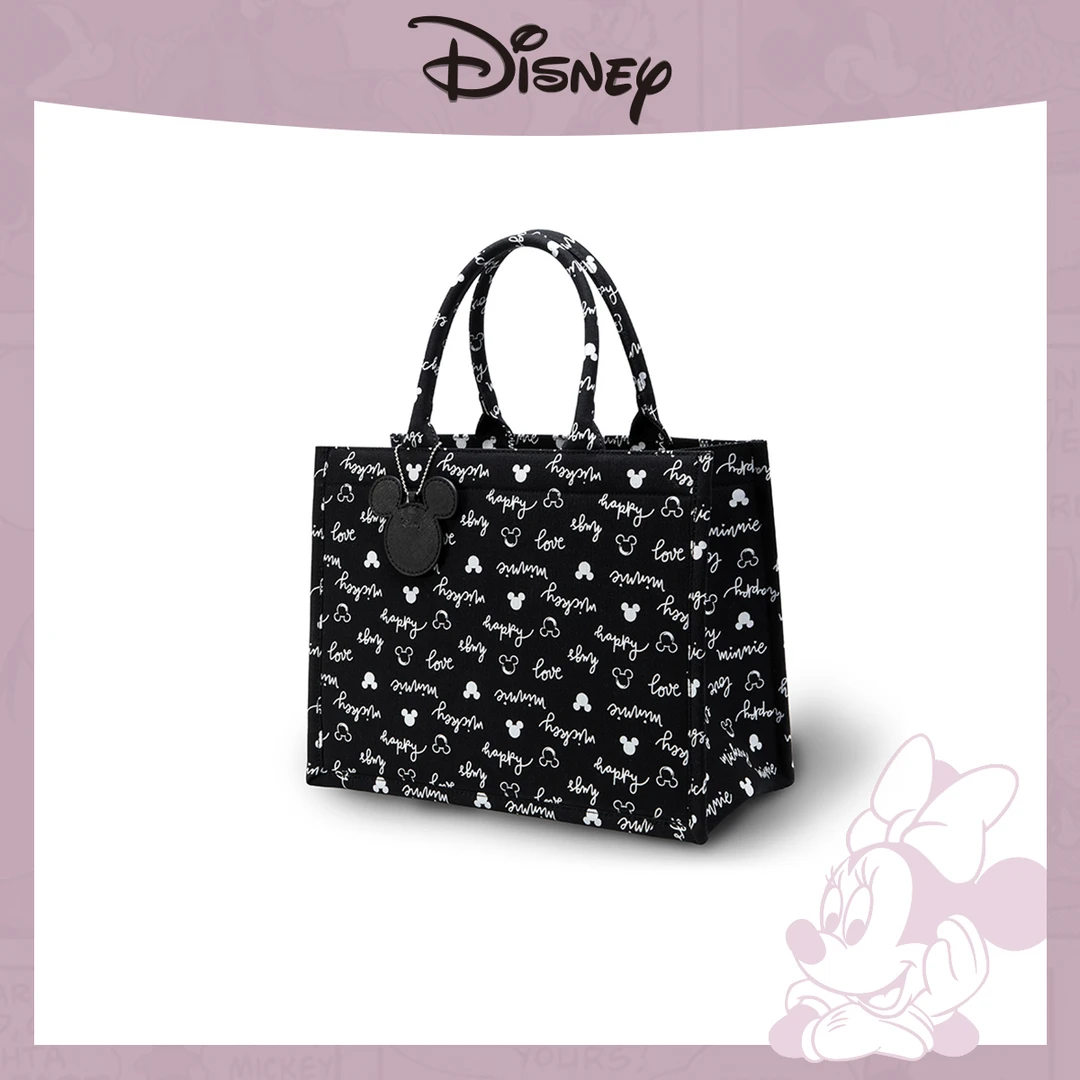 Disney/迪士尼黑色大容量手提拎单肩电脑16寸托特通勤旅行李大包