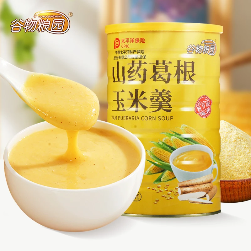 谷物粮园山药葛根玉米羹糊即食冲饮速溶粥粉粥早餐泡免煮懒人罐装
