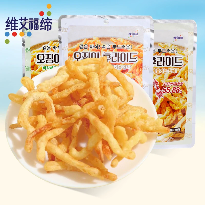 维艾福缔油炸鱿鱼丝芥末原味海鲜零食袋装脆条酥炸鱿鱼爆款下酒菜