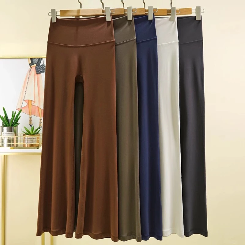 瑜伽长裤女春夏新款高腰喇叭裤紧身显瘦时尚性感裸感外穿运动长裤