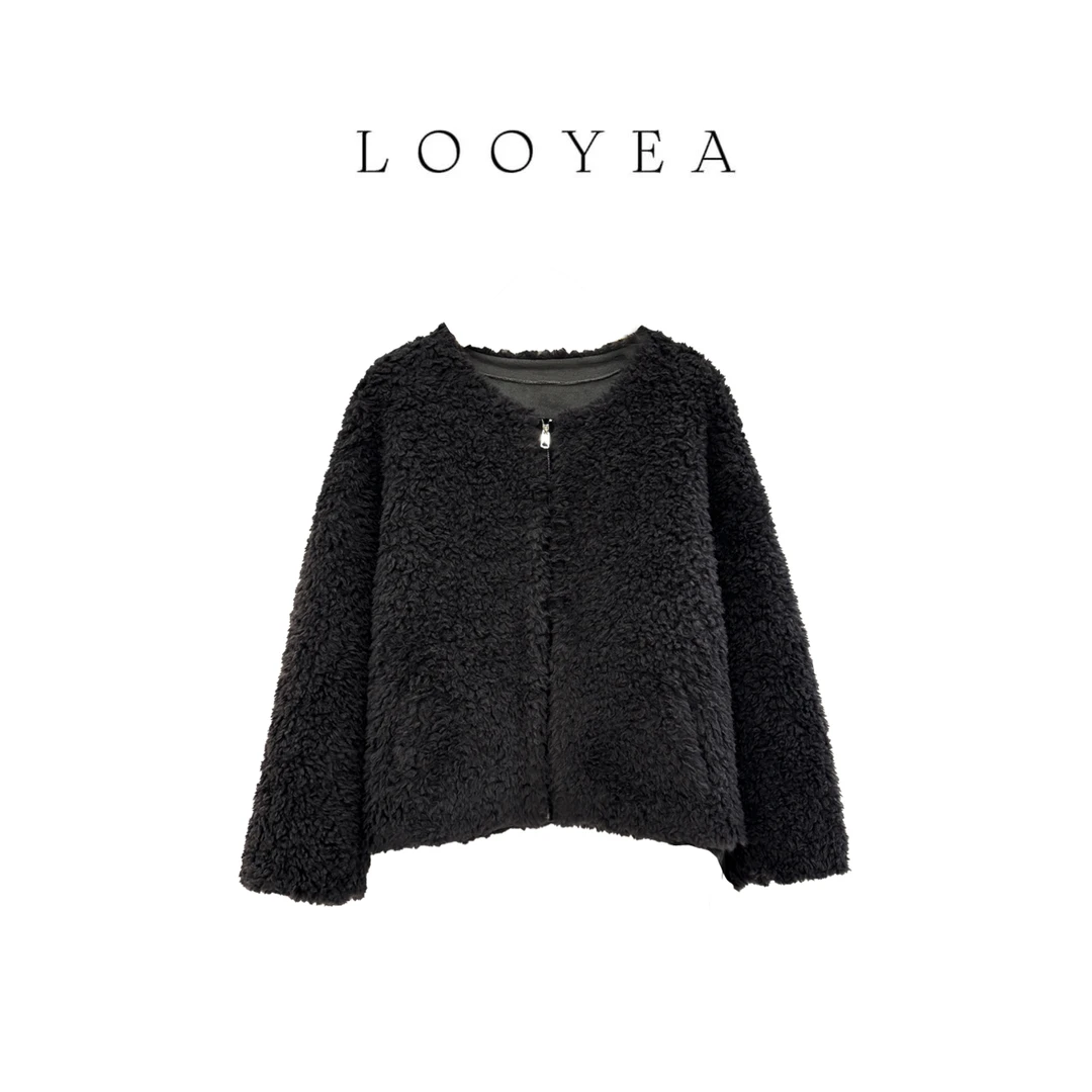 【小羊肖恩】LOOYEA 秋冬氛围感纯色简约系羊毛外套 10326