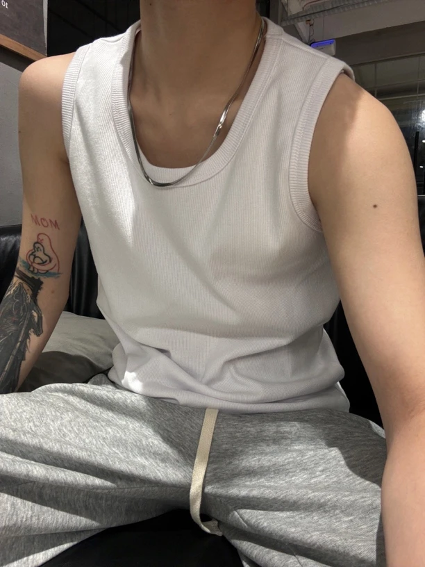 美式螺纹小袖口背心遮副乳