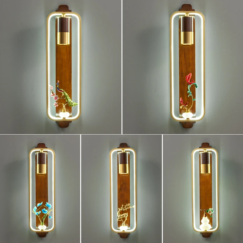 新中式壁灯2024新款全铜客厅背景墙灯卧室床头灯楼梯灯电视墙灯