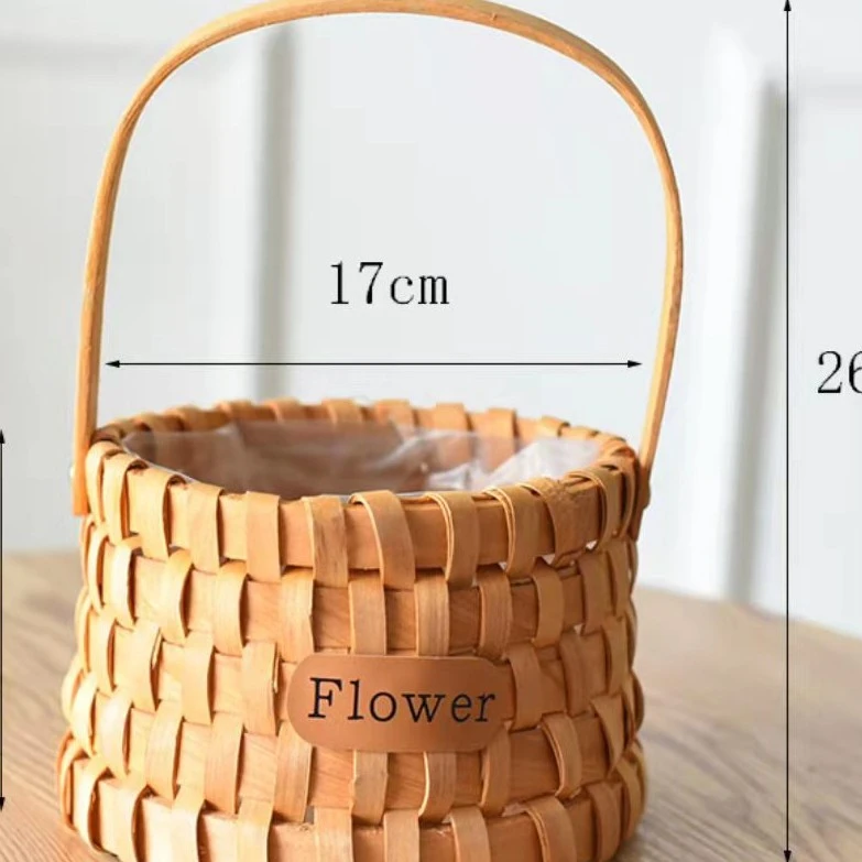 【1帮1】圆形木片花篮｜一份5个花店花店花艺花束diy材料批发