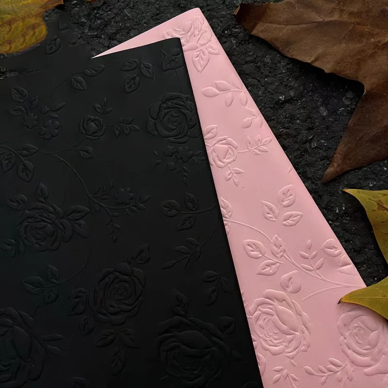 【1帮1】5包浮雕玫瑰纹理立体微防水压纹纸花束包装纸花店diy