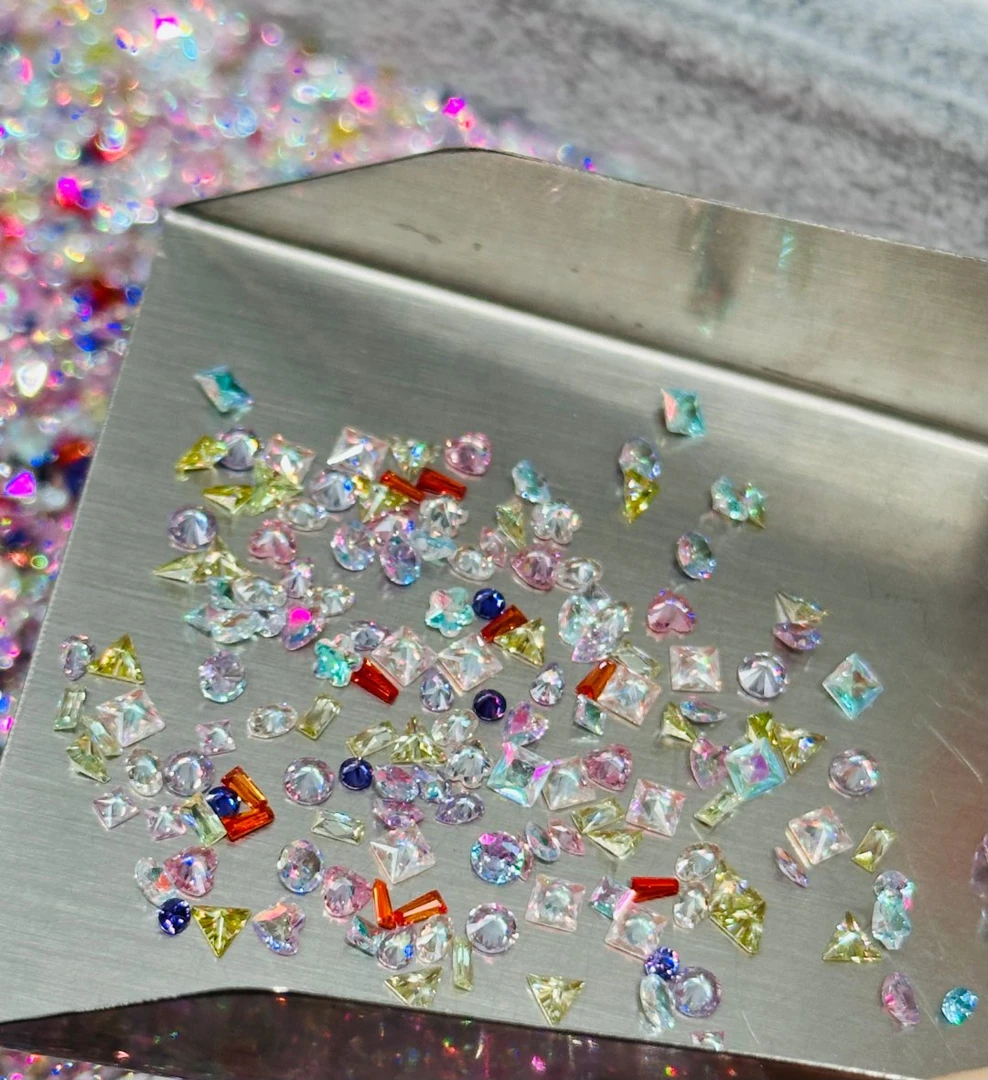【爆闪】炫彩电镀锆石1-3mm美甲钻糖果汽水系迷你彩色混合装指甲钻