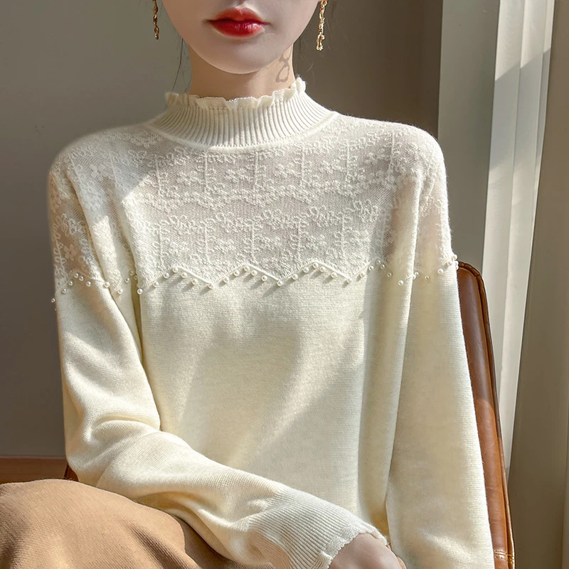 真GAO！品质】花边长袖半高领5.5