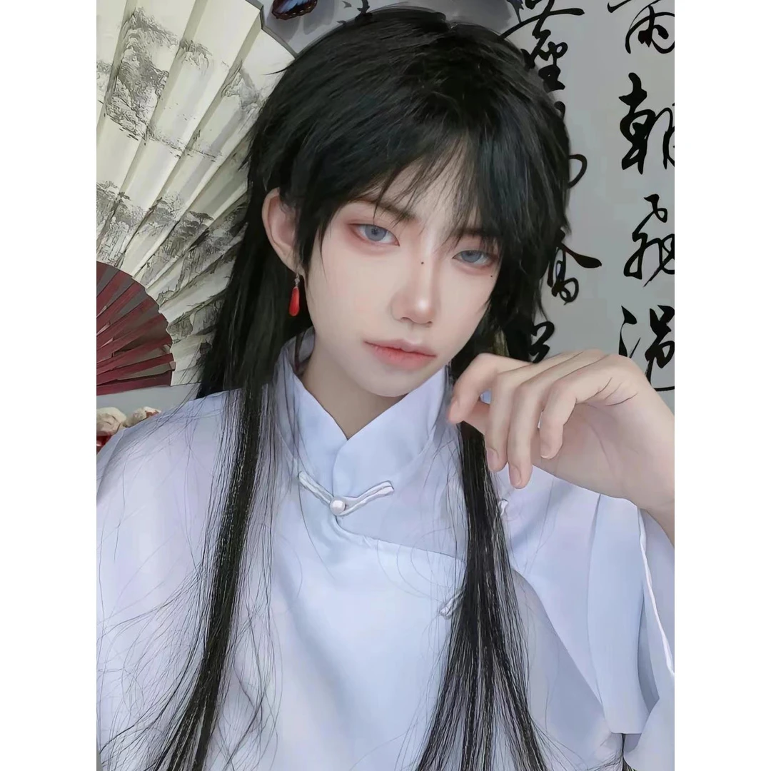 古风假发男长发国风温润公子新中式高马尾侠气可扎假发拍照全头套