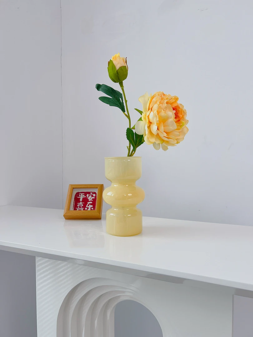 79【轻奢牡丹】仿真花摆件玻璃花瓶装饰花艺插花假花高级感