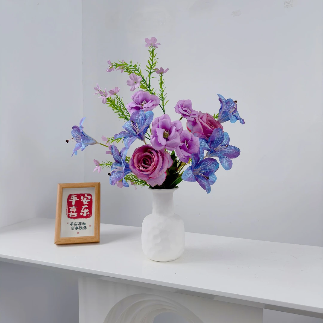 美欧式高档仿真花束客厅假花干花摆设样板间轻奢花艺餐厅店铺摆件