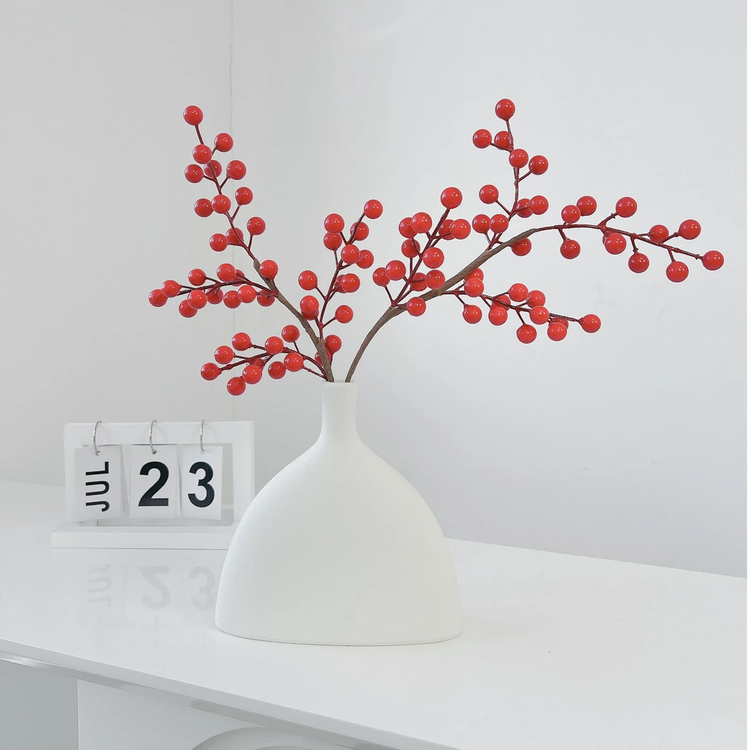 16【发财果】冬青红果假花仿真花摆设乔迁之喜客厅家居装饰品