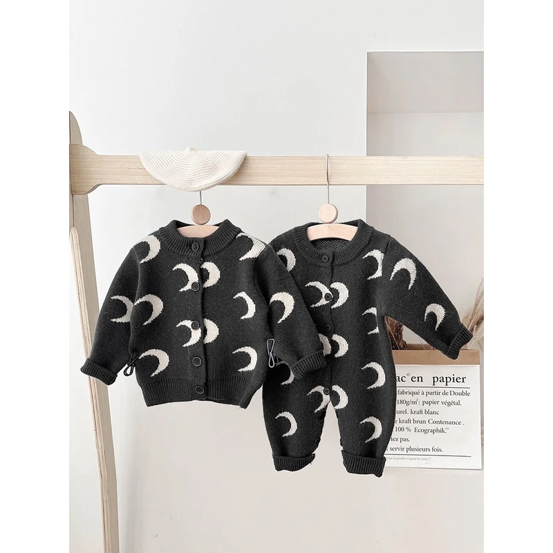 爬爬服婴儿秋冬拖地装2023新款针织连体衣婴幼儿宝宝毛衣外出服潮