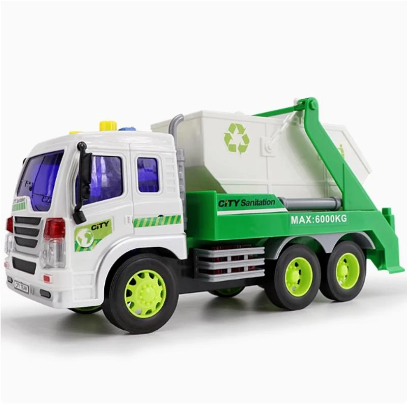 文艺车玩城市环卫车儿童工程车玩具灯光音乐环卫倾斜倒车模型