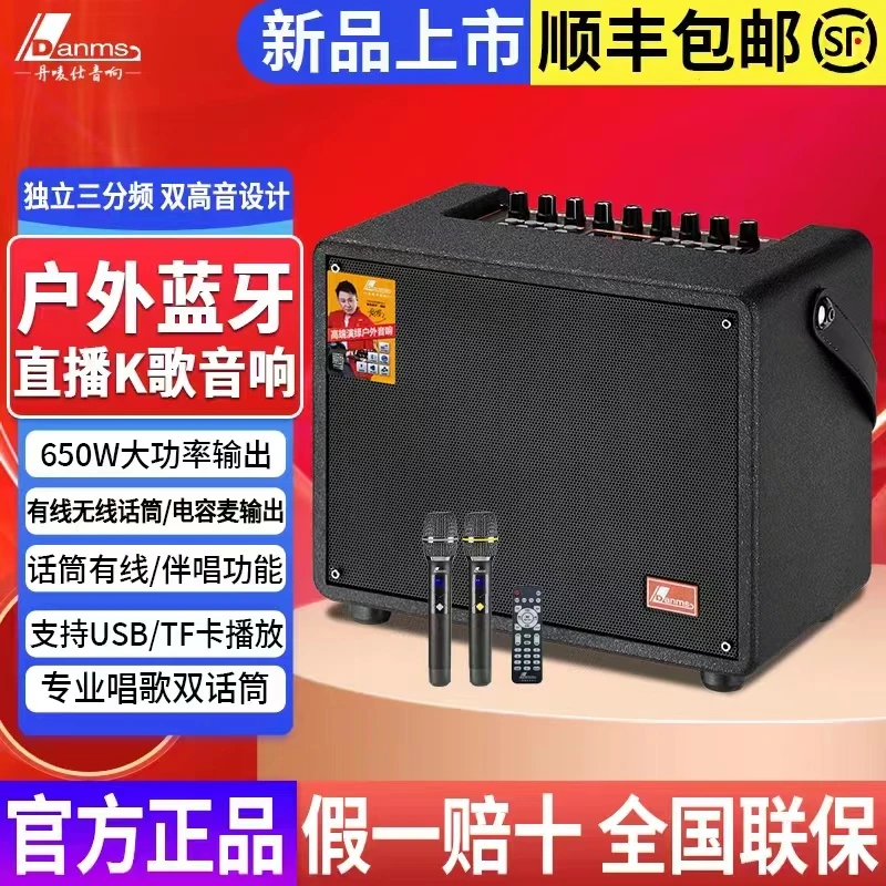 Danms/丹唛仕户外专业便捷式轻型大功率手提广场舞唱歌重低音音响