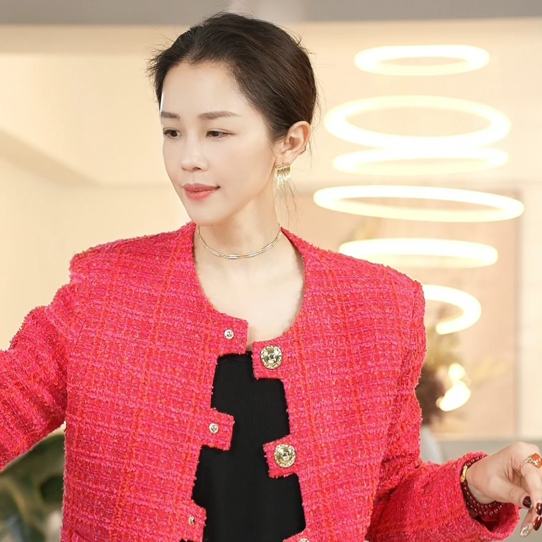 库茵 叭哒不惑 pin*o 羊毛时尚小香风轻奢短款长袖法式气质女外套