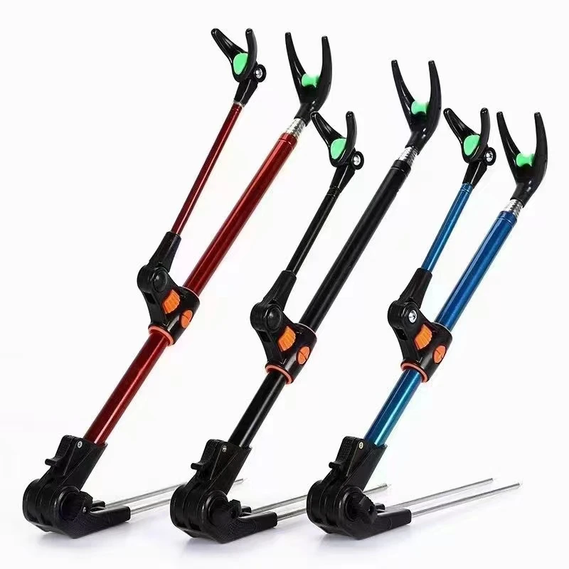 台钓支架不锈钢材质，超短，无锈钢材质，2.4米有红色，蓝色，随机发货