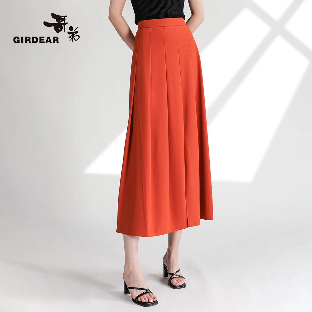 GIRDEAR/哥弟 夏季新款女装时尚优雅百搭显瘦高腰半身裙1200325