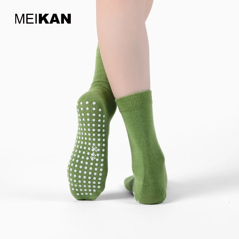 MEIKAN/美看防滑春夏中筒月子袜棉健身舞蹈普拉提袜地板袜