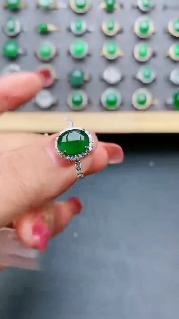 【闪购商品】翡翠戒指银S925镶嵌32121
