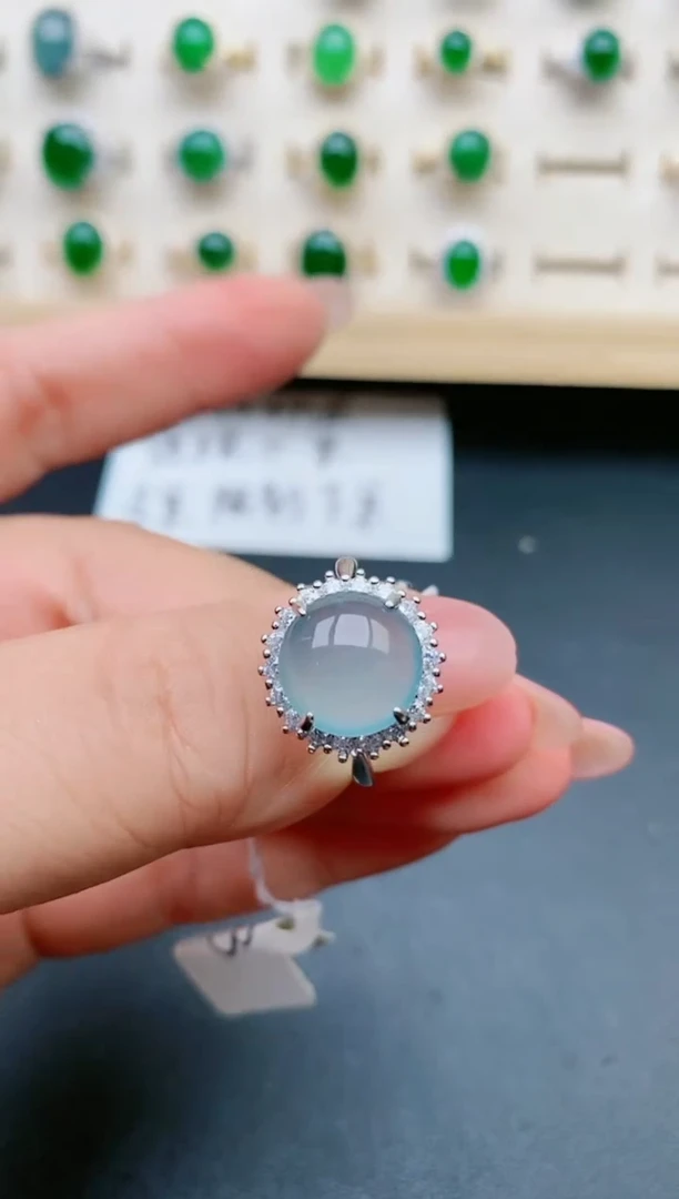 【闪购商品】翡翠戒指银S925镶嵌5080