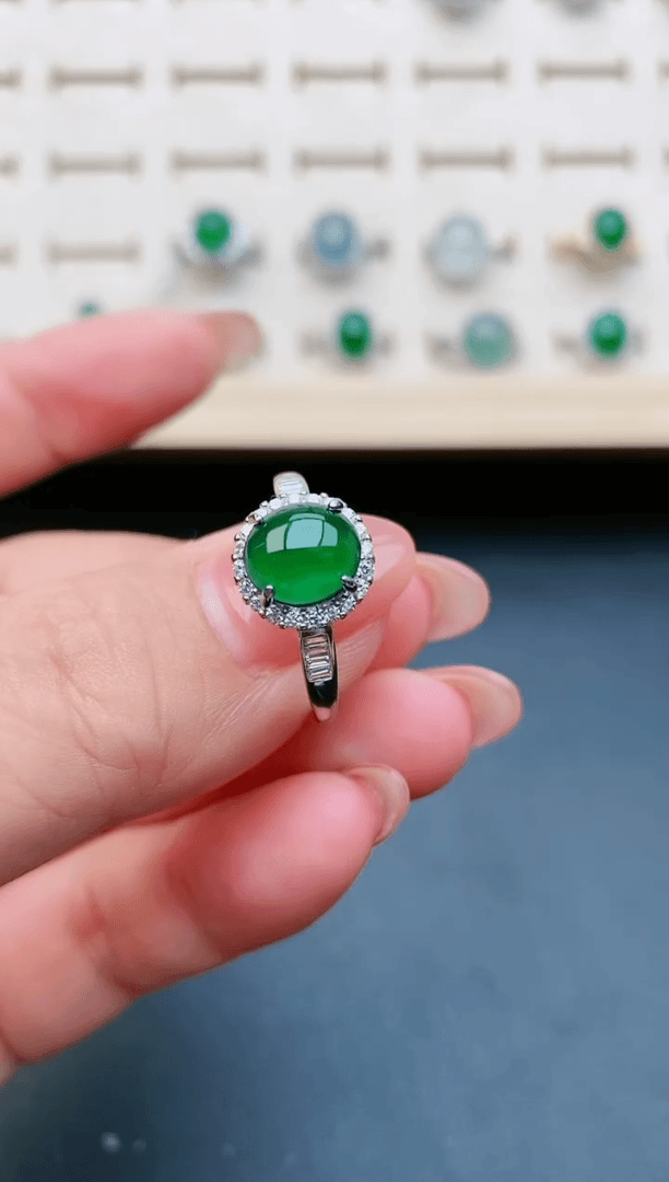【闪购商品】翡翠戒指银S925镶嵌21321