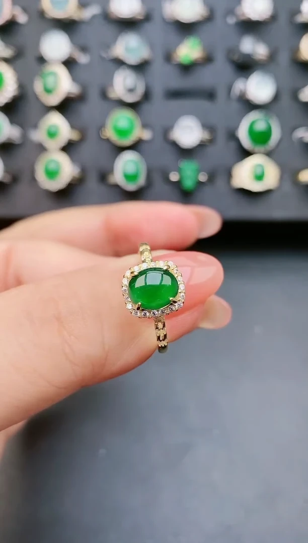【闪购商品】翡翠戒指银S925镶嵌21321