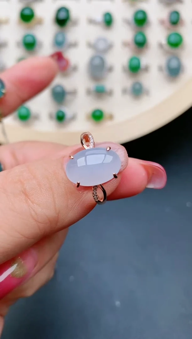 【闪购商品】翡翠戒指银S925镶嵌9060