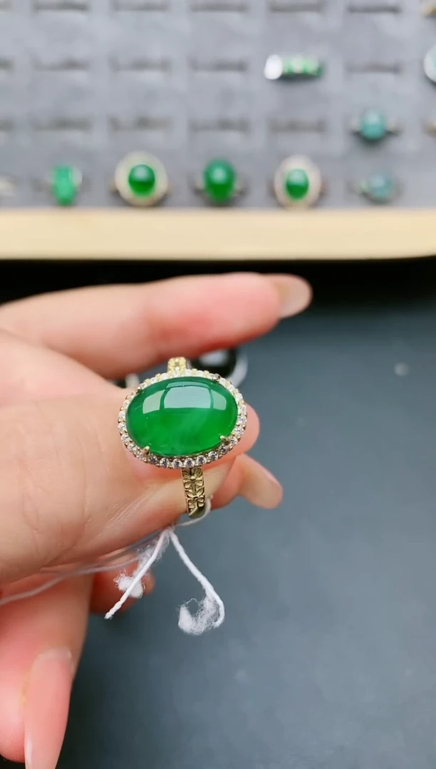 【闪购商品】翡翠戒指银S925镶嵌5080