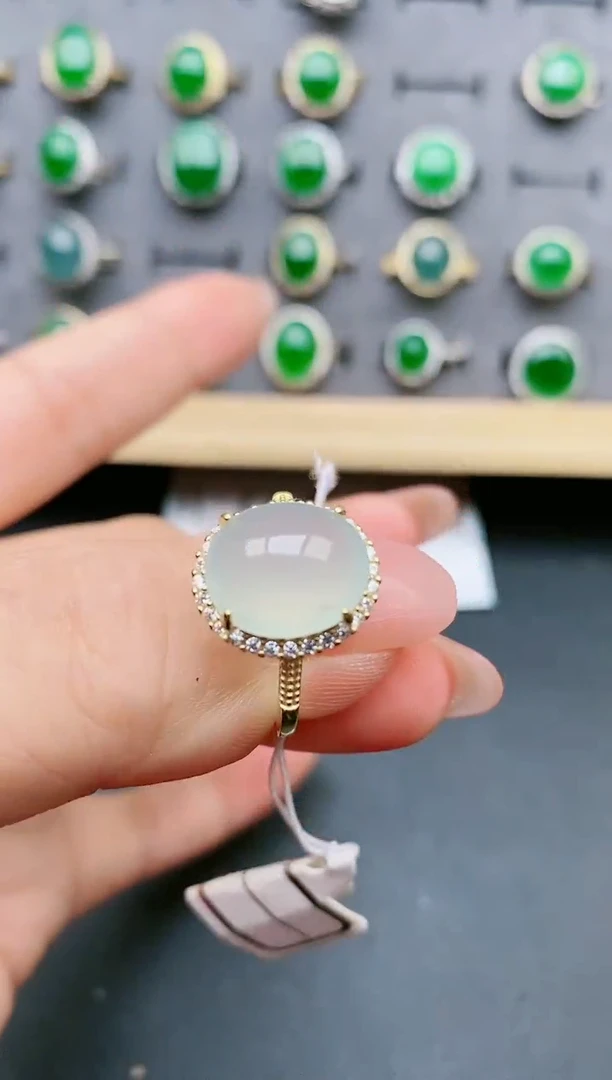 【闪购商品】翡翠戒指银S925镶嵌5080