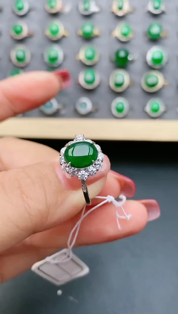 【闪购商品】翡翠戒指银S925镶嵌32132