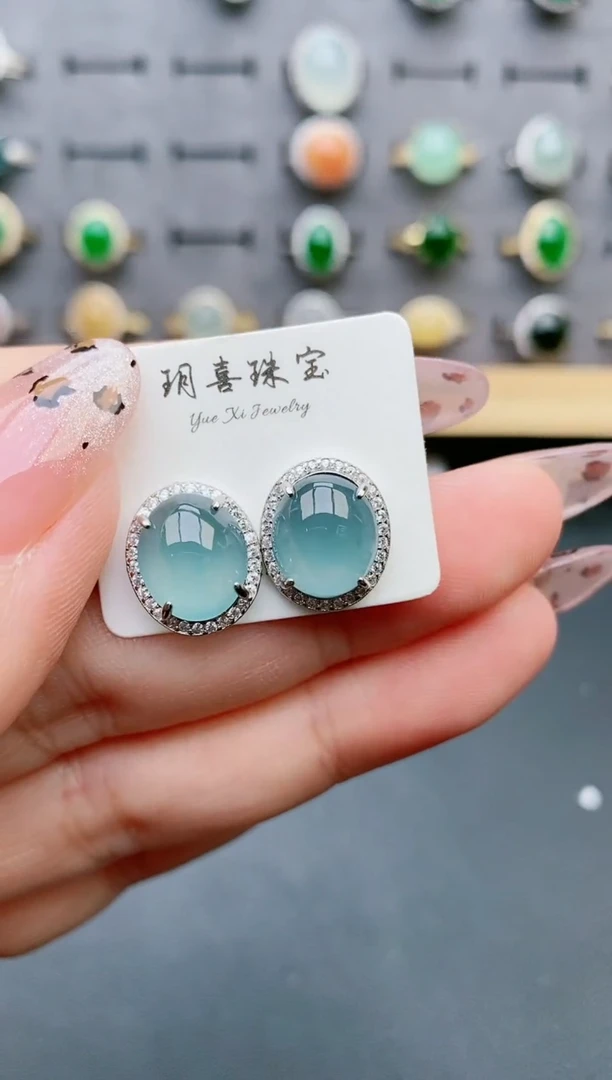 【闪购商品】翡翠耳饰银S925镶嵌321321