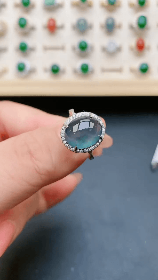 【闪购商品】翡翠戒指银S925镶嵌21321