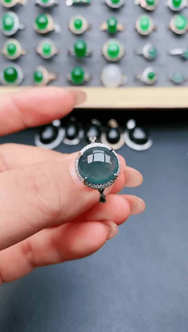 【闪购商品】翡翠戒指银S925镶嵌5800