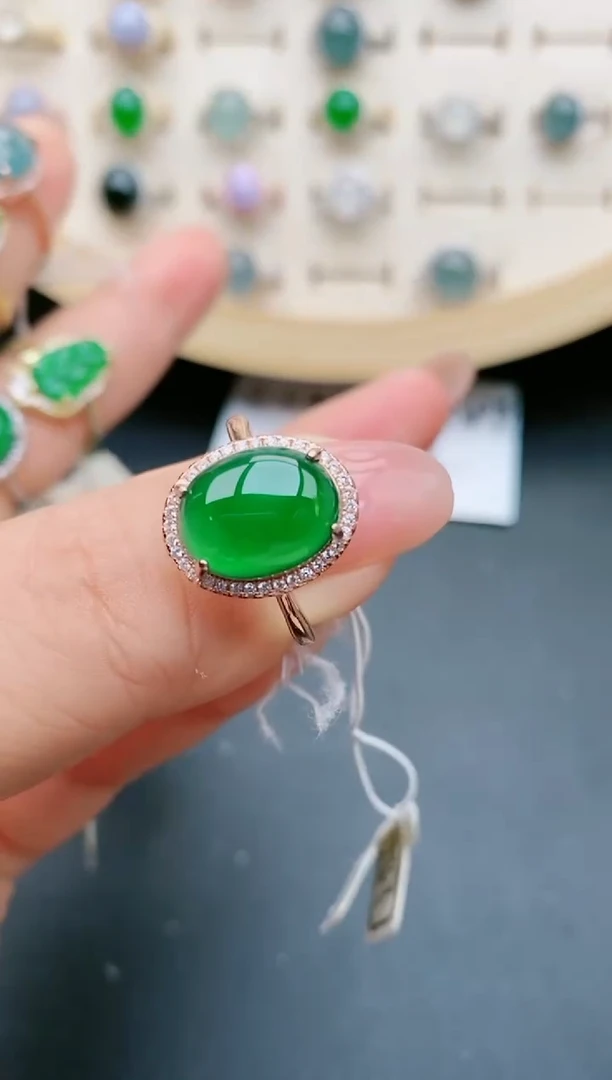 【闪购商品】翡翠戒指银S925镶嵌50800