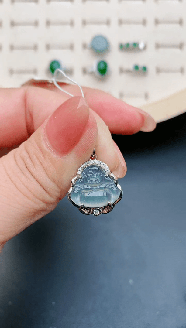 【闪购商品】翡翠吊坠(赠链)银S925镶嵌32131