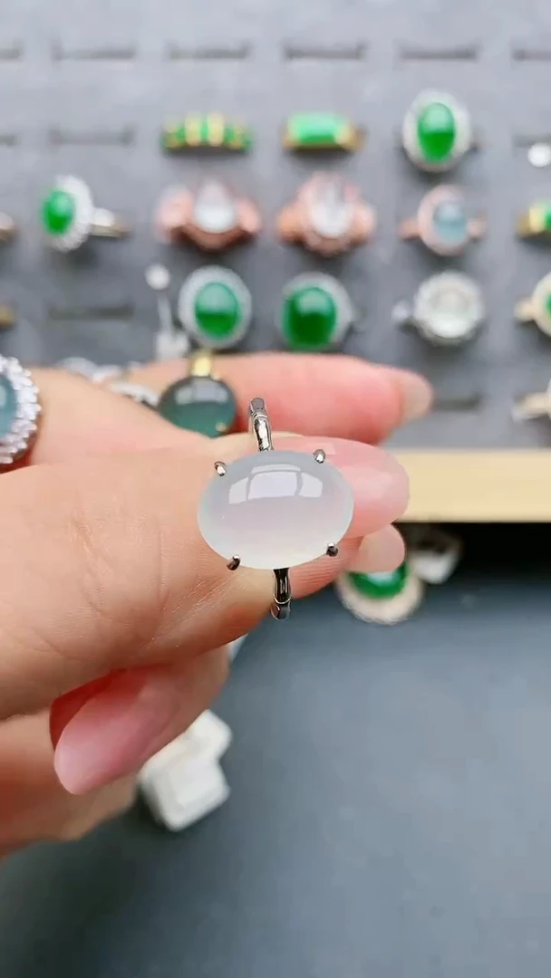 【闪购商品】翡翠戒指银S925镶嵌5080