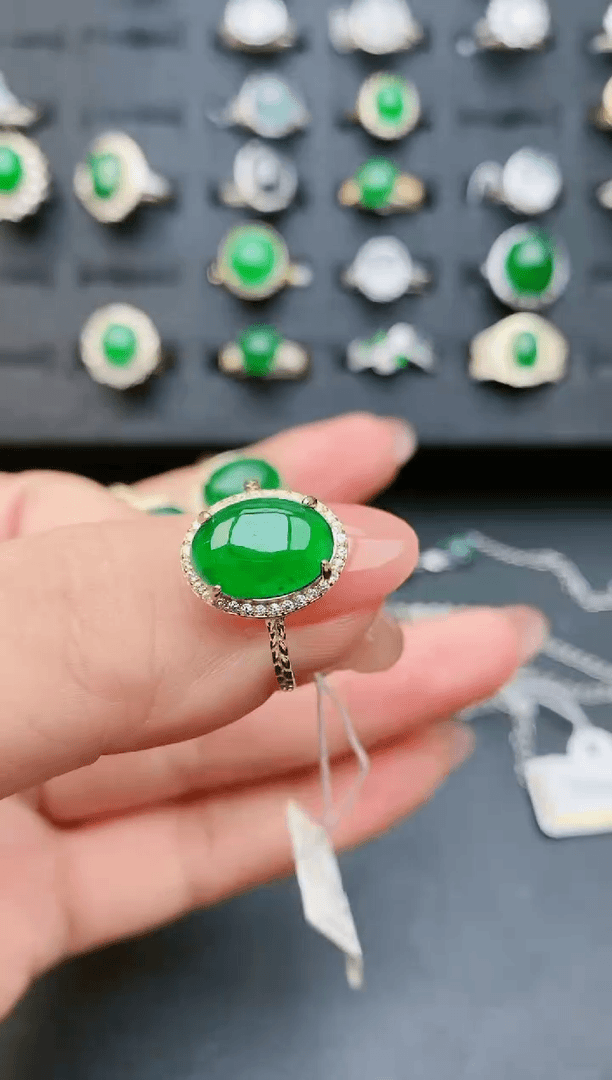 【闪购商品】翡翠戒指银S925镶嵌32131